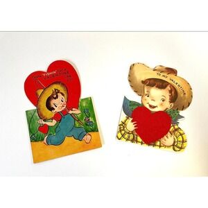 2 Vintage Valentine's Day cards- vintage Valentine's Day decor